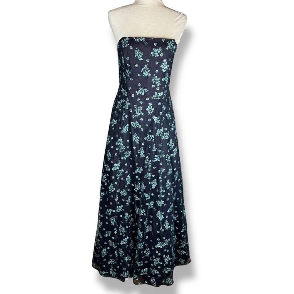 Morgan and Co Strapless Maxi Dress Womens Size 13 14 Y2K Whimsigoth Fairy Prom